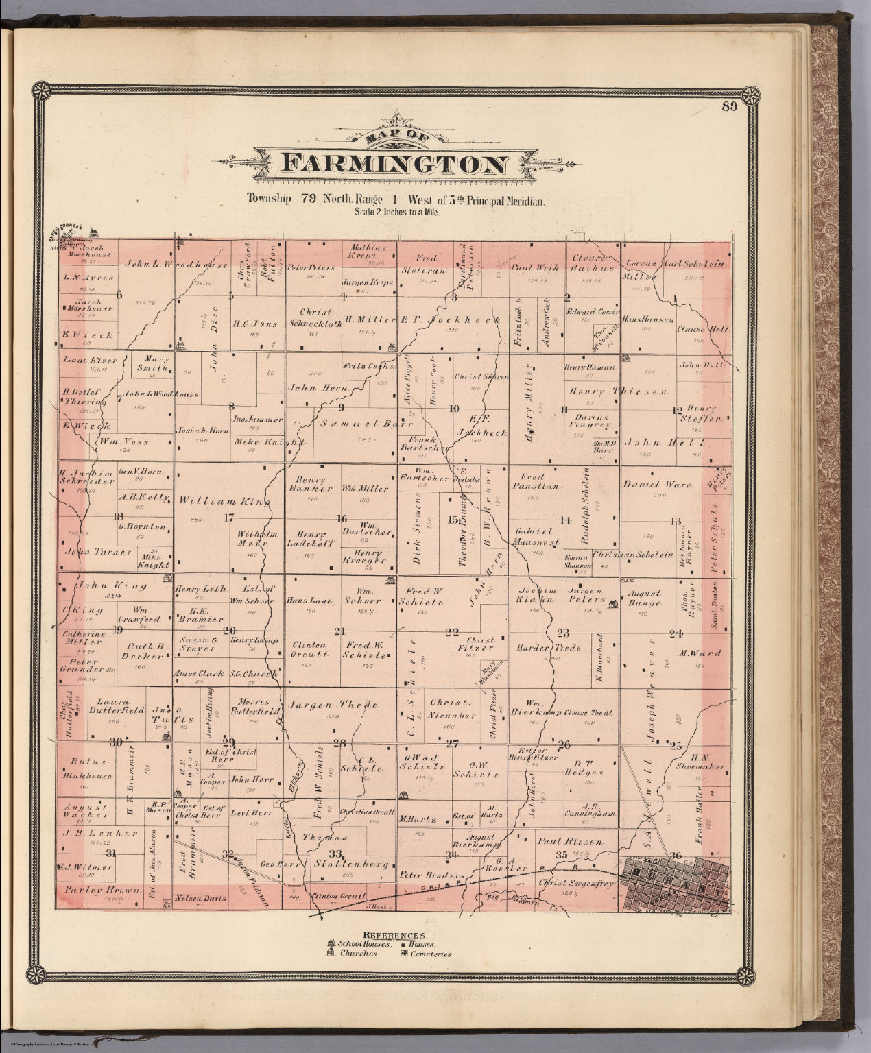 Farmington Township Cedar County Iowa David Rumsey Historical Map