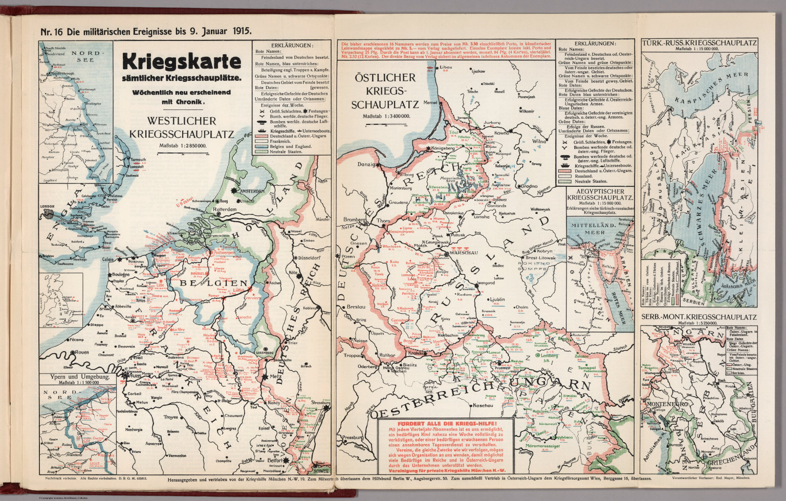 World War I Map German Nr 16 Military Events To January 9