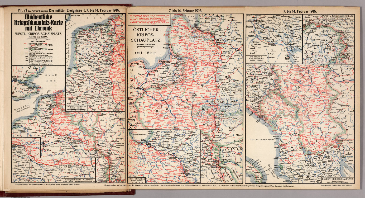 World War I Map German Nr Military Events To February