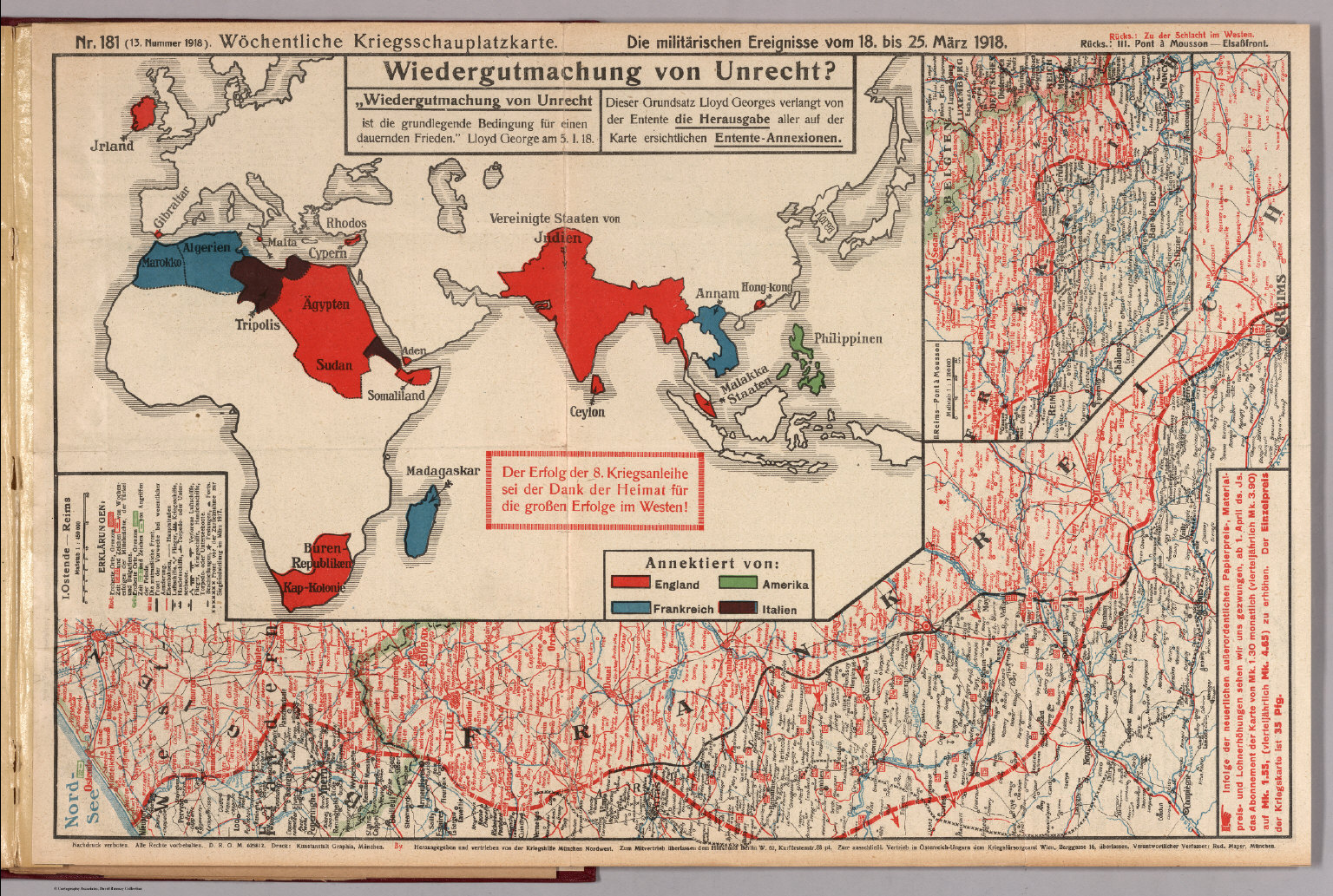 World War I Map German Nr Military Events To March