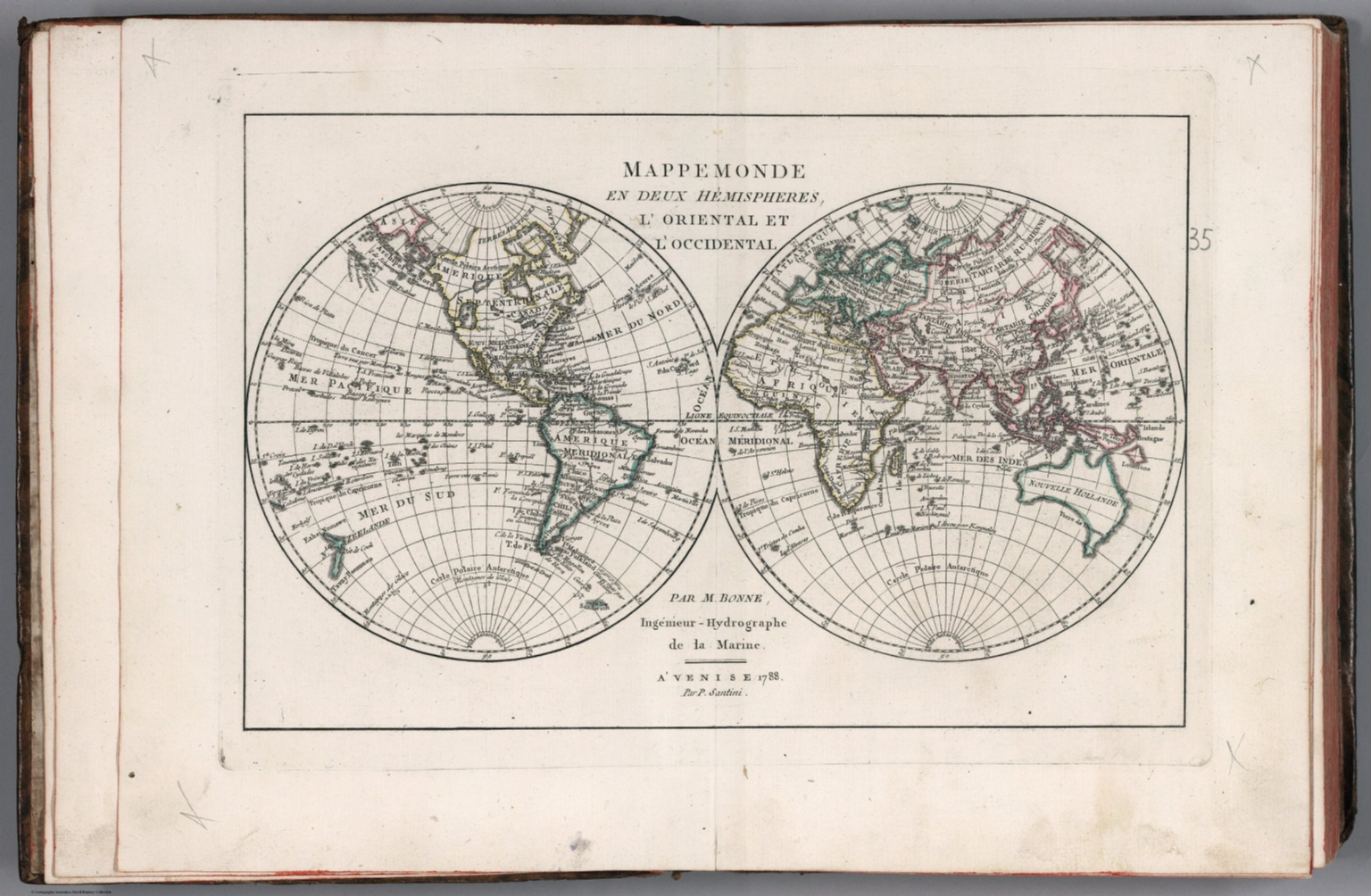 Mappe Monde En Deux Hemispheres L Oriental Et L Occidental David