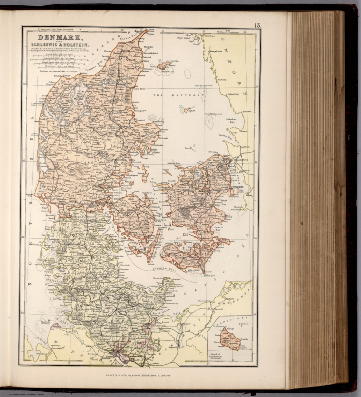 Denmark With Schleswig And Holstein David Rumsey Historical Map