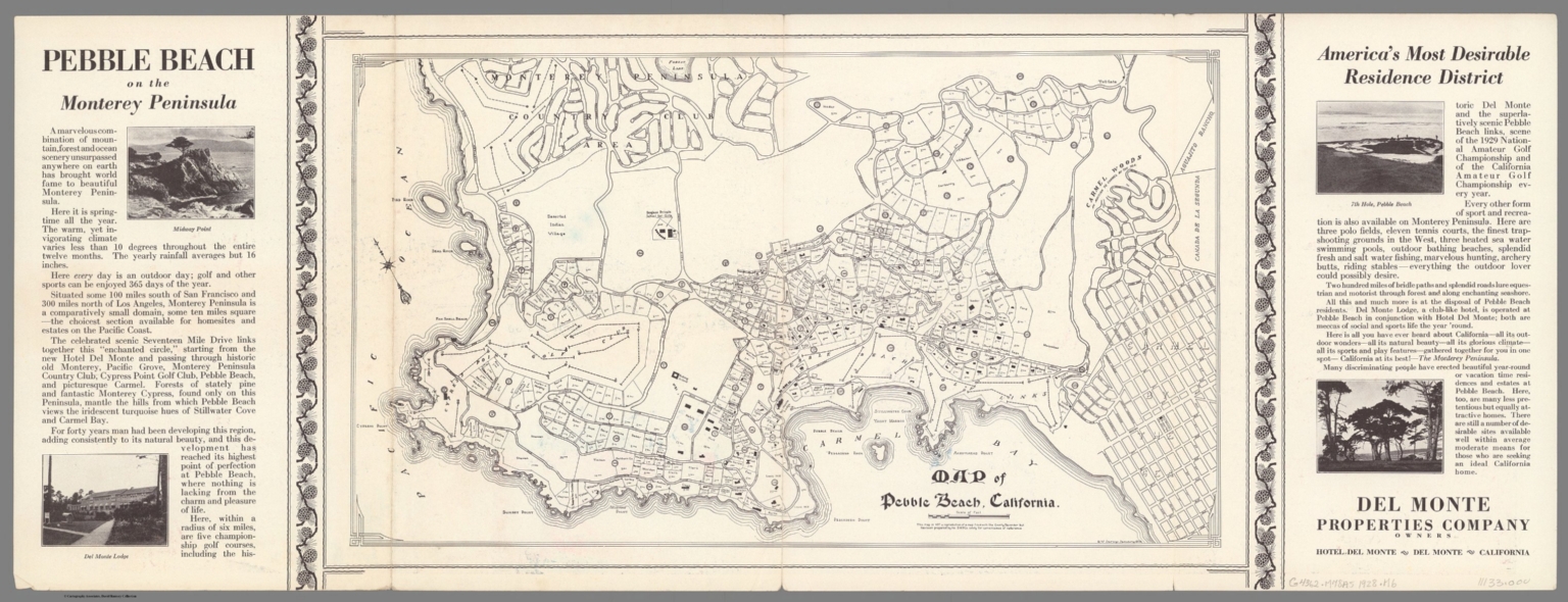 Map Of The Pebble Beach California A V Carey David Rumsey