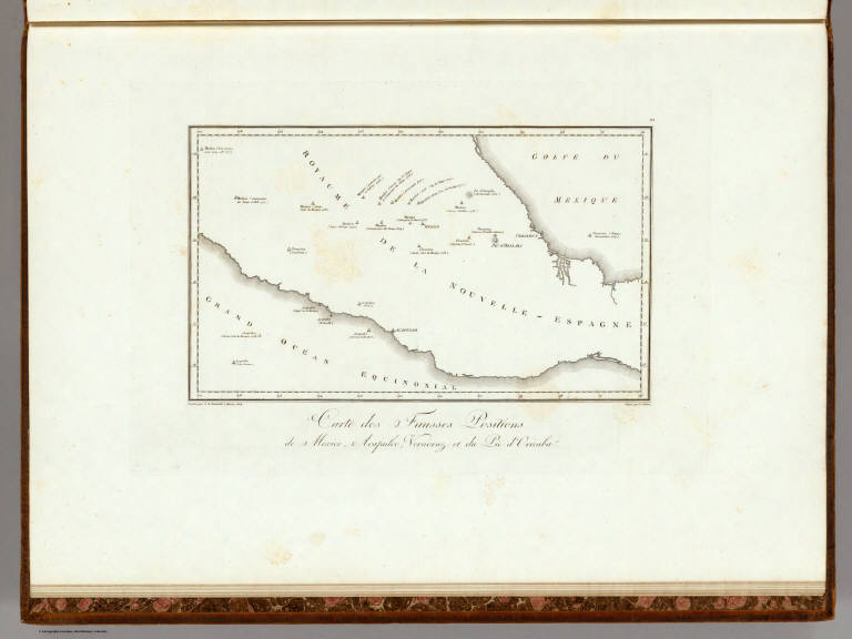 Carte de Fausses Positions de Mexico, Acapulco, Veracruz et du Pic d'Orizaba. 10. Dessiné par A. de Humboldt a Mexico 1804. Gravé par L. Aubert.