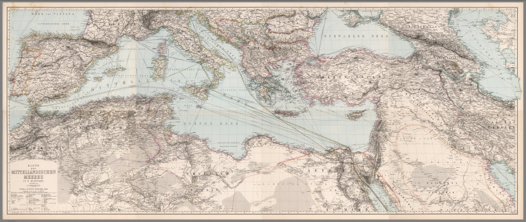 Composite: Karte des Mittellandischen Meeres (Mediterranean).