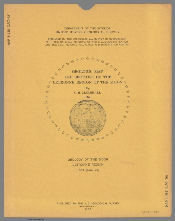 Covers: Geologic Map and Sections of the Letronne Region of the Moon. MAP I - 385 (LAC-75).