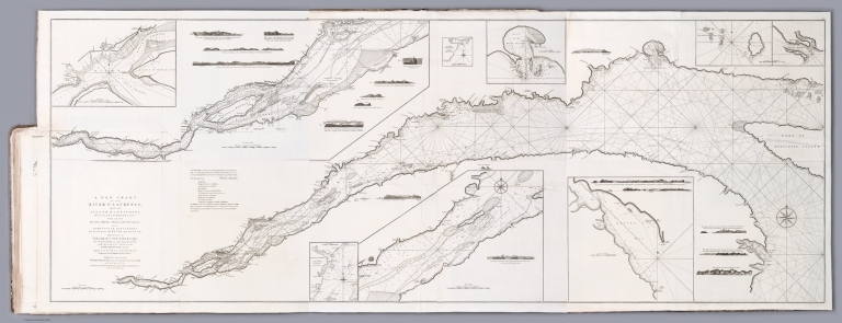 Composite Map: A new chart of the River St. Laurence, from the Island of Anticosti to the Falls of Richelieu : With all the islands, rocks, shoals, and soundings ...