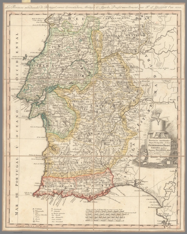 3. Provincias meridionales Regni Portualliae ... ad emendatiora exemplaria D.T. Lopez curaverunt Homann Hoered. 1800
