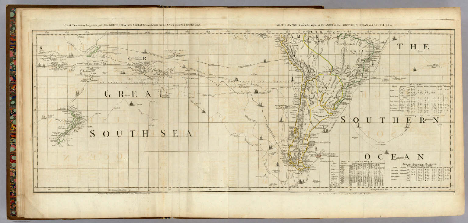 Chart containing the greater part of the South Sea to the South of the Line.