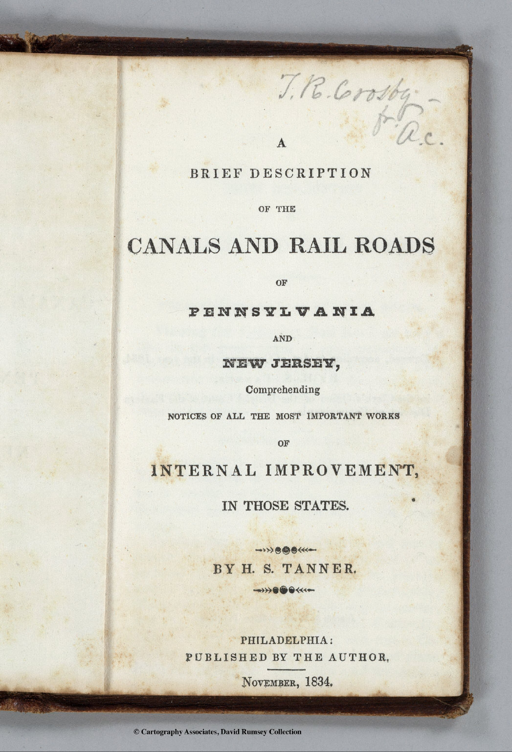 Title page: Canals And Rail Roads Of Pennsylvania And New Jersey