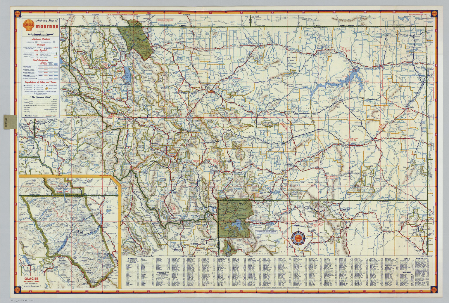 Shell Highway Maps Shell Highway Map of Montana. - David Rumsey Historical Map Collection