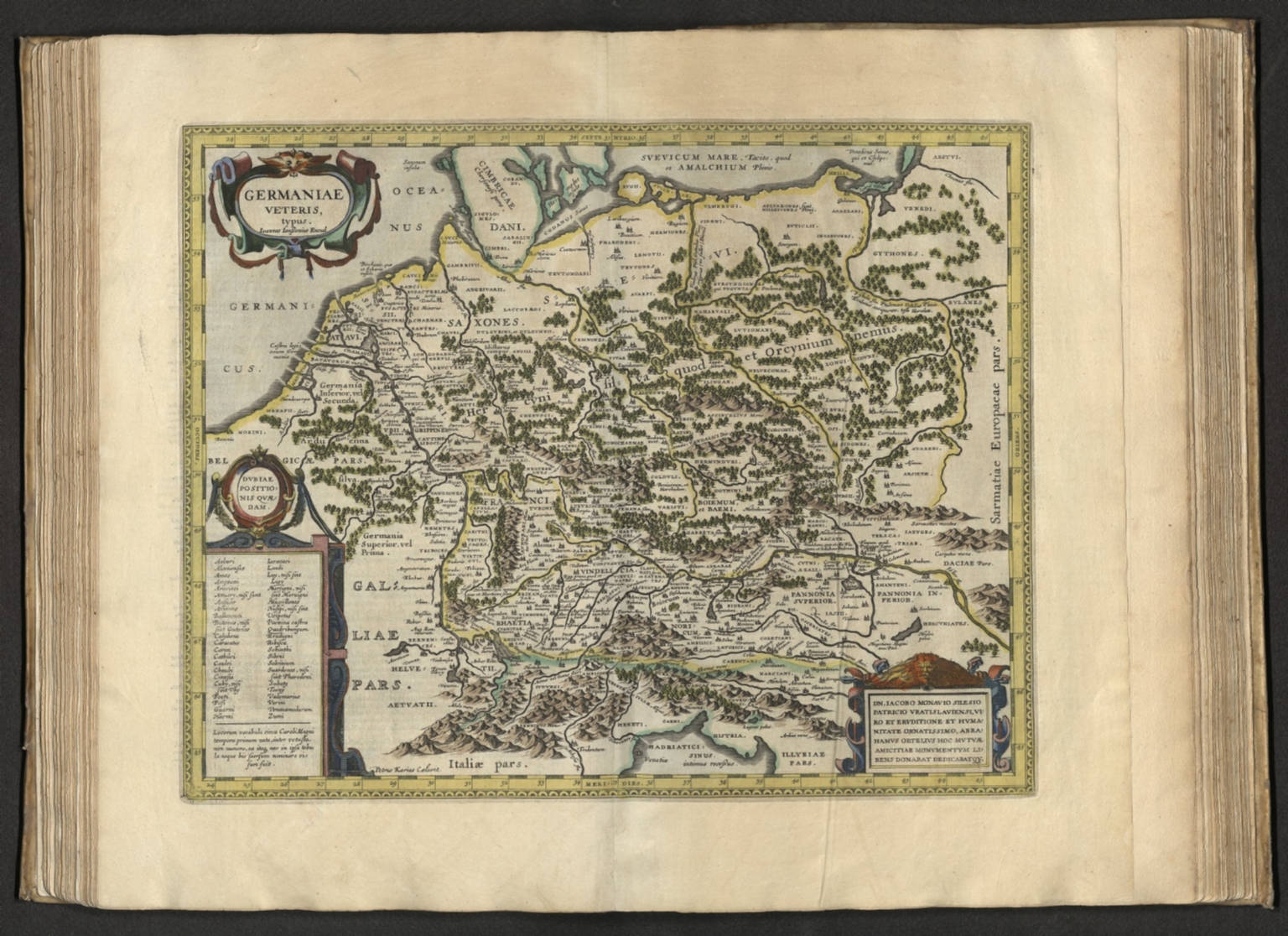 Peter Ramus Map Germaniae Veteris, typus. Joannes Janssonius Excud. Petrus Kaerius ...