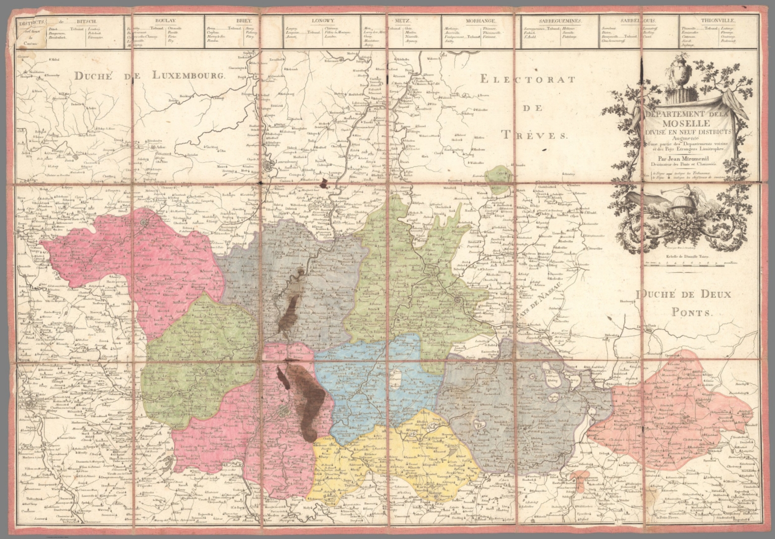 Departement de la Moselle Divise en Neuf Districts... David Rumsey