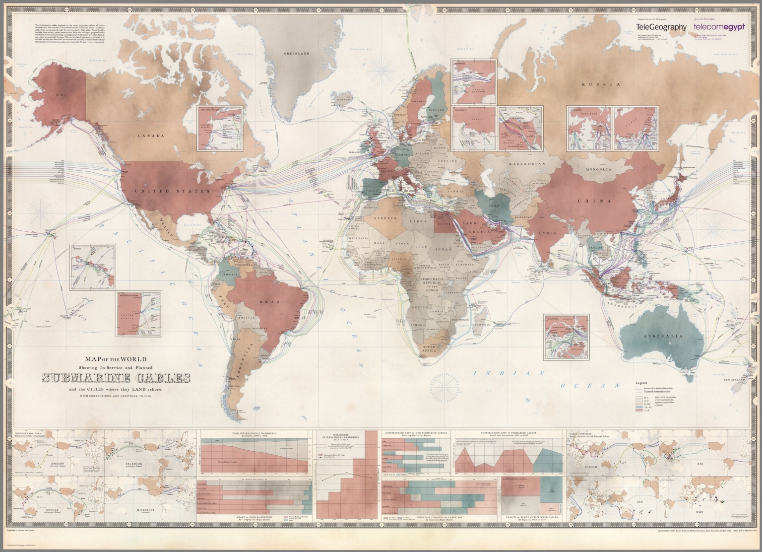 World Map Correction Map of the World Showing In-Service and Planned Submarine Cables ...