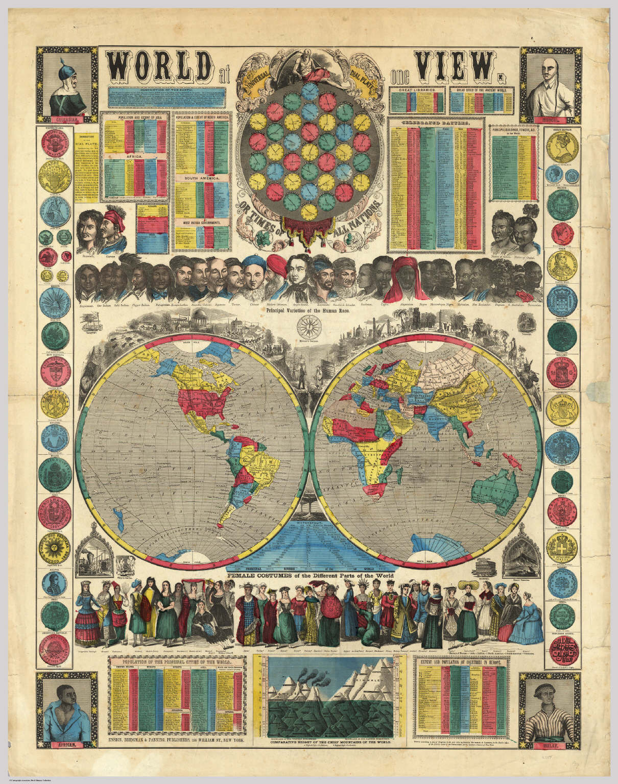 World At One View David Rumsey Historical Map Collection 1844