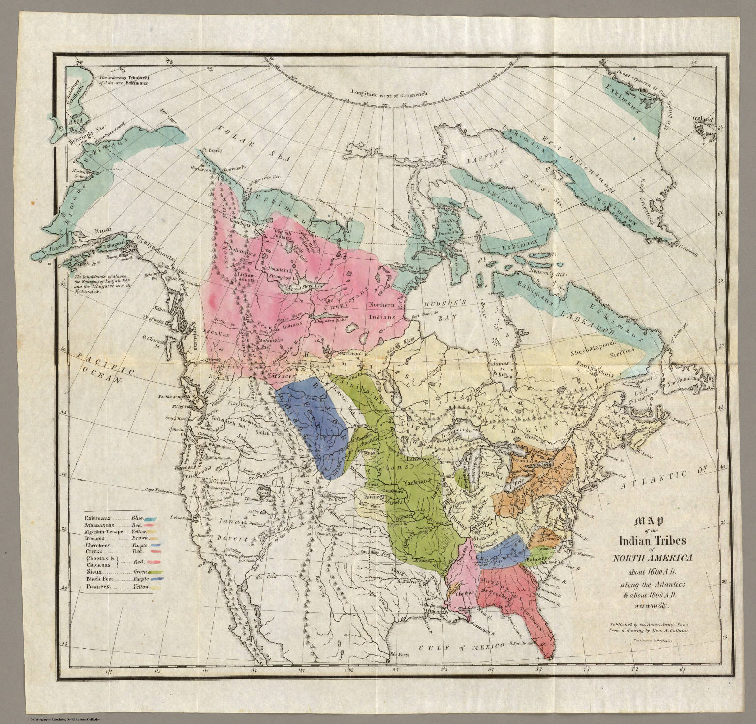 Native American Map Of North America Map Of The Indian Tribes Of North America. - David Rumsey Historical Map  Collection