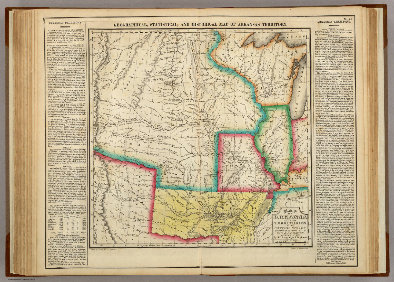 Map Of Arkansas Territory. David Rumsey Historical Map Collection