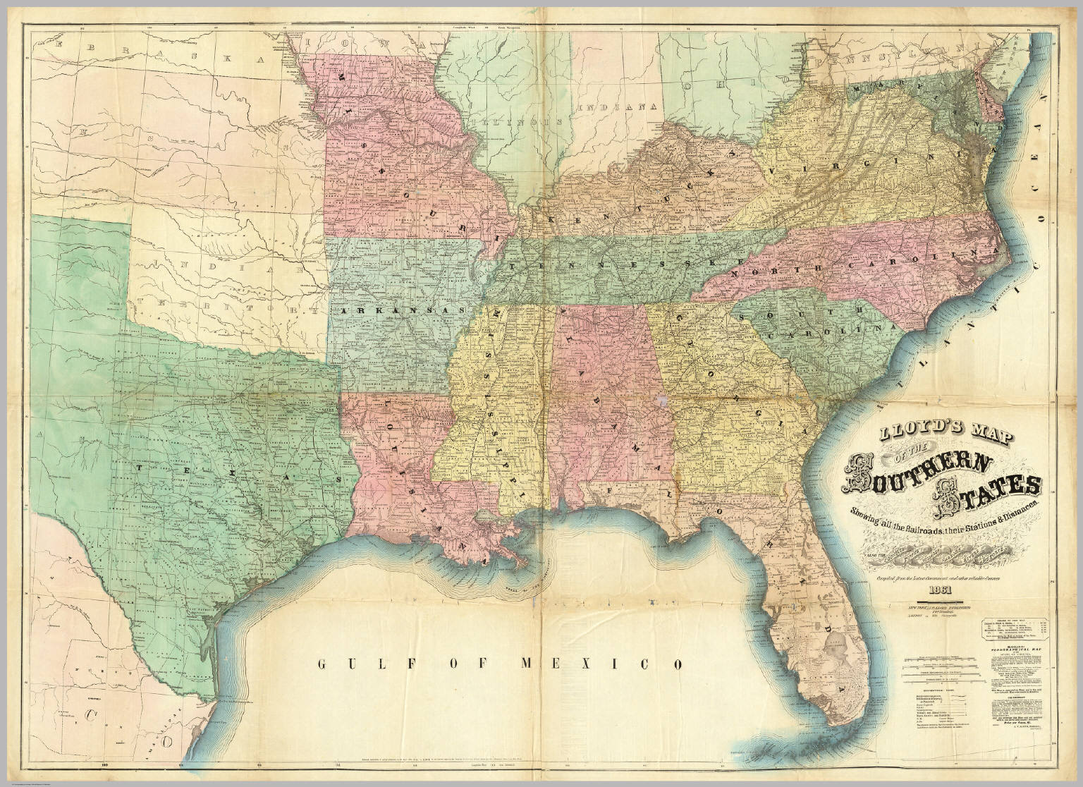 Lloyd s Map Of The Southern States David Rumsey Historical Map 