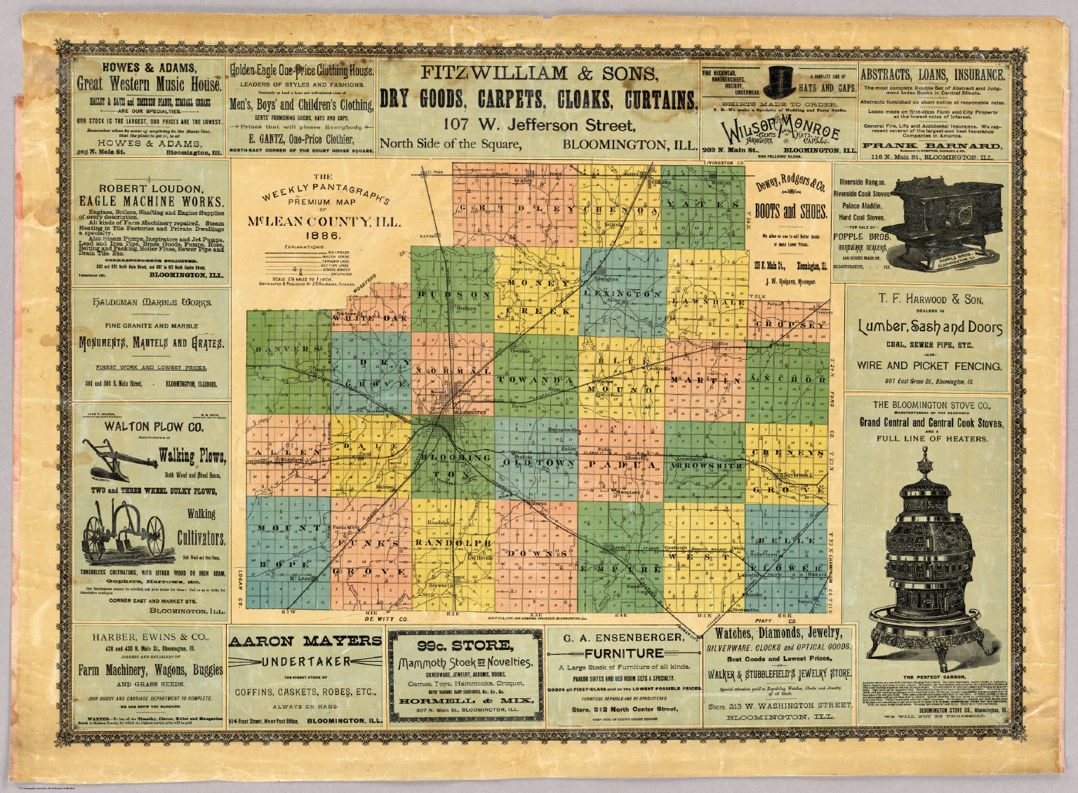 Map Of McLean County, Ill. 1886. David Rumsey Historical Map Collection