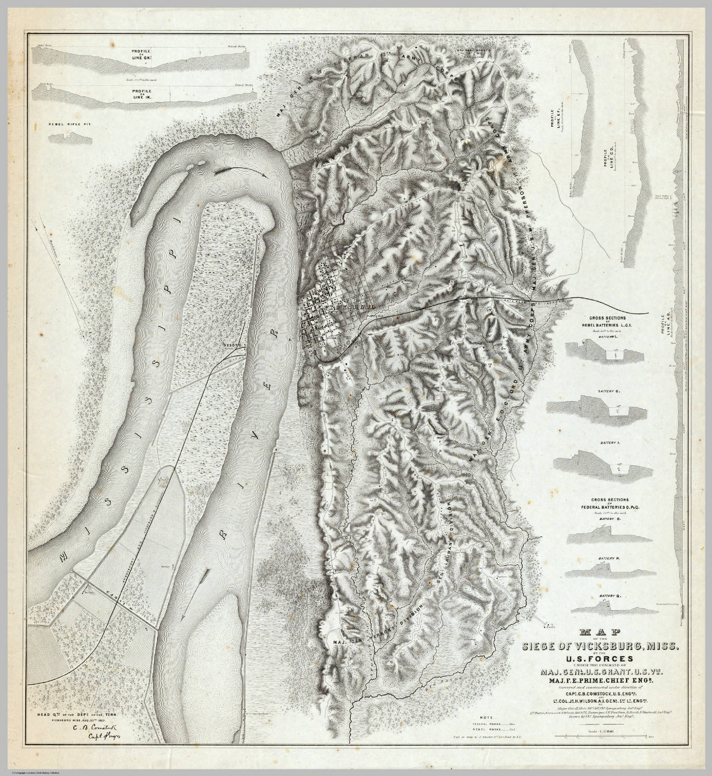 Map Of The Siege Of Vicksburg, Miss. David Rumsey Historical Map