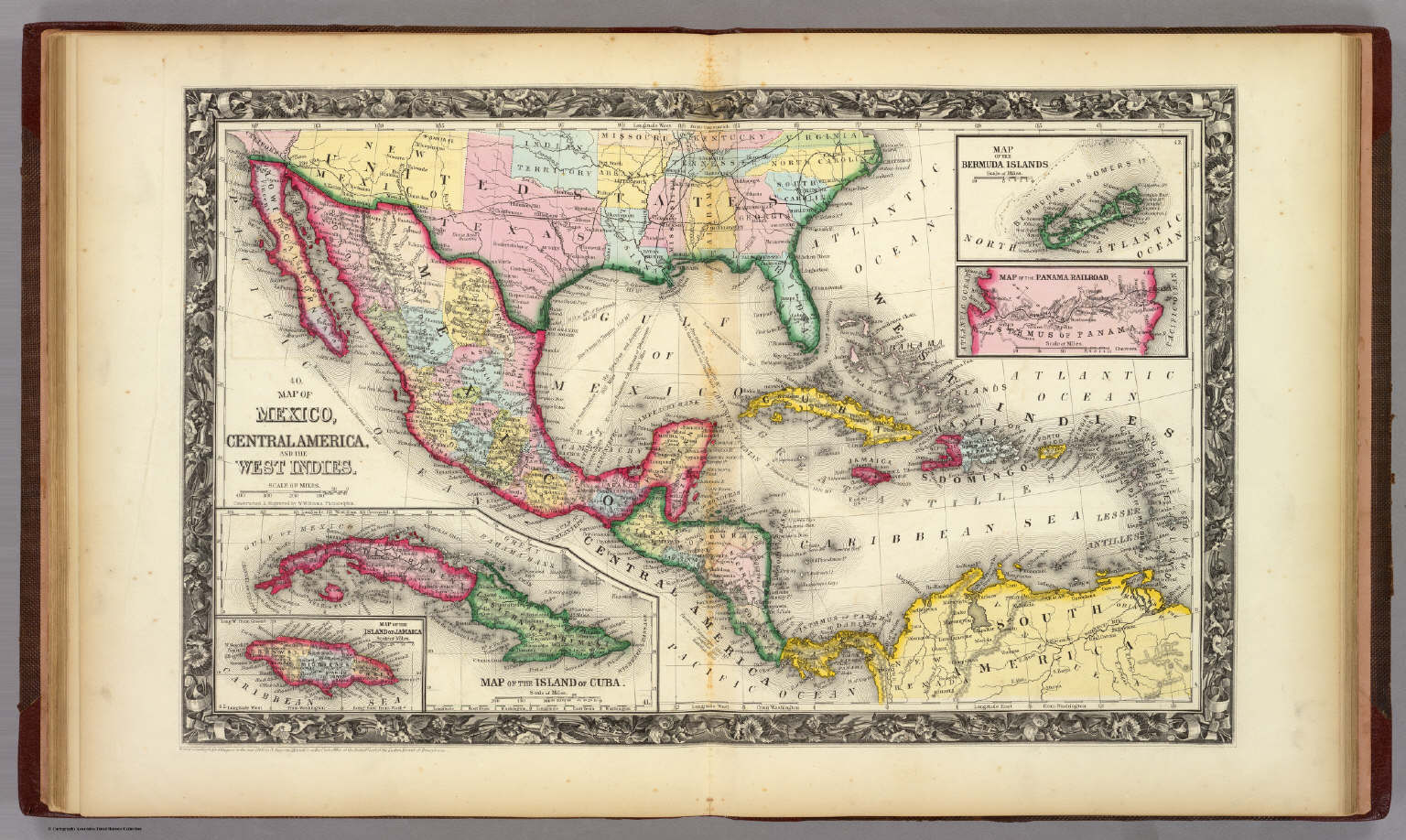 Map Of Mexico Central America And The West Indies David Rumsey Historical Map Collection 9409