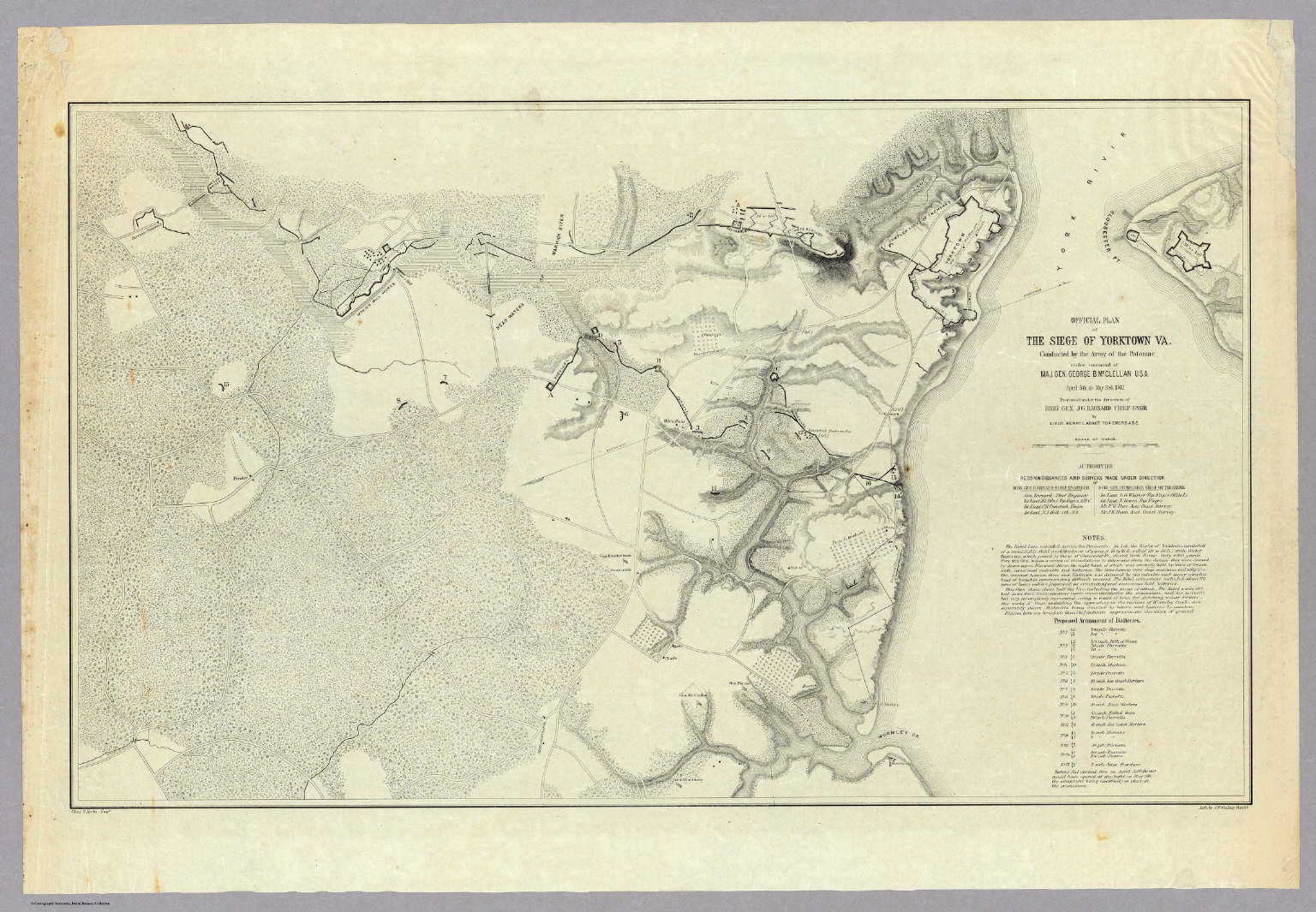 Official Plan of The Siege Of Yorktown Va. David Rumsey Historical