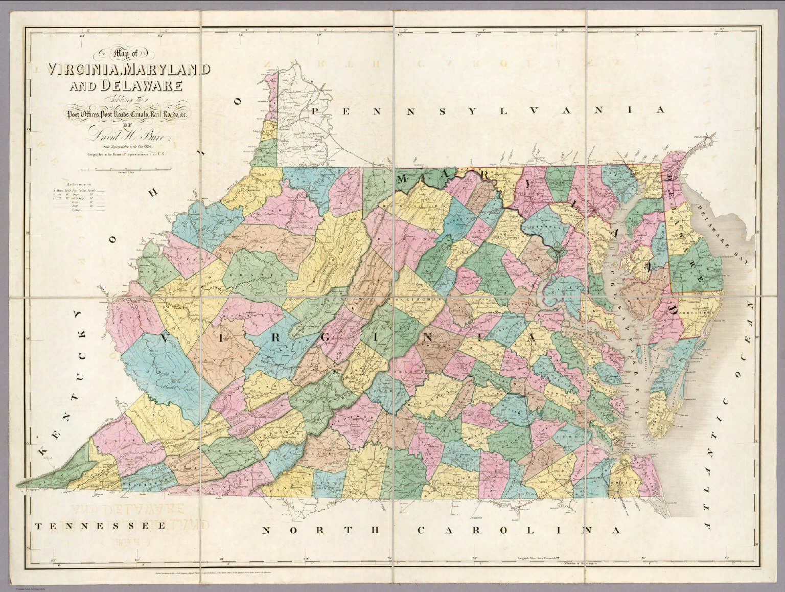 Full Map Of Virginia And Maryland Map of Virginia, Maryland and Delaware.   David Rumsey Historical 