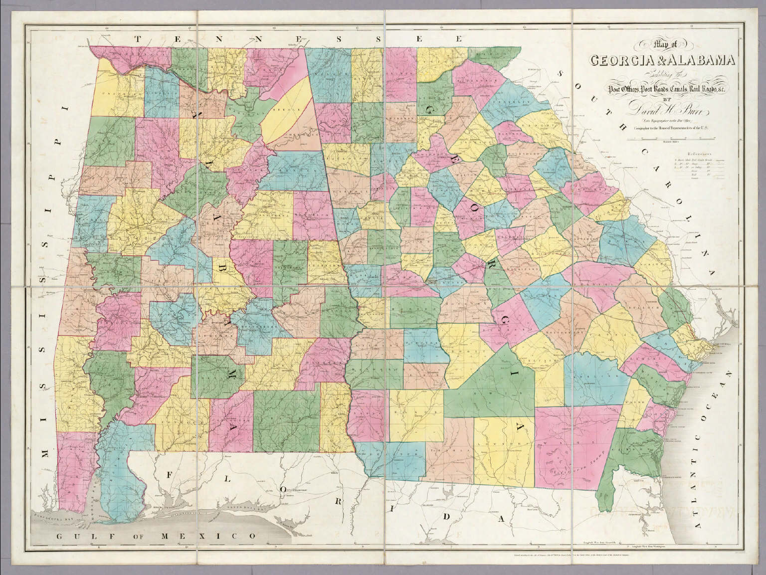 Map Of Georgia Alabama Map of Georgia & Alabama.   David Rumsey Historical Map Collection