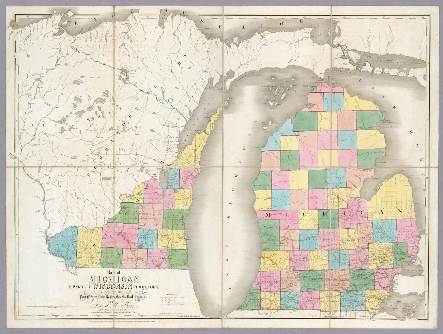 Map Of Michigan And Part Of Wisconsin Territory David Rumsey Historical Map Collection 1320