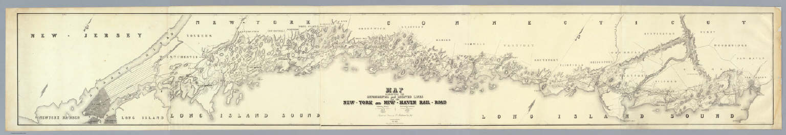 Map Exhibiting The ... Lines for the New-York and New-Haven Rail-Road.