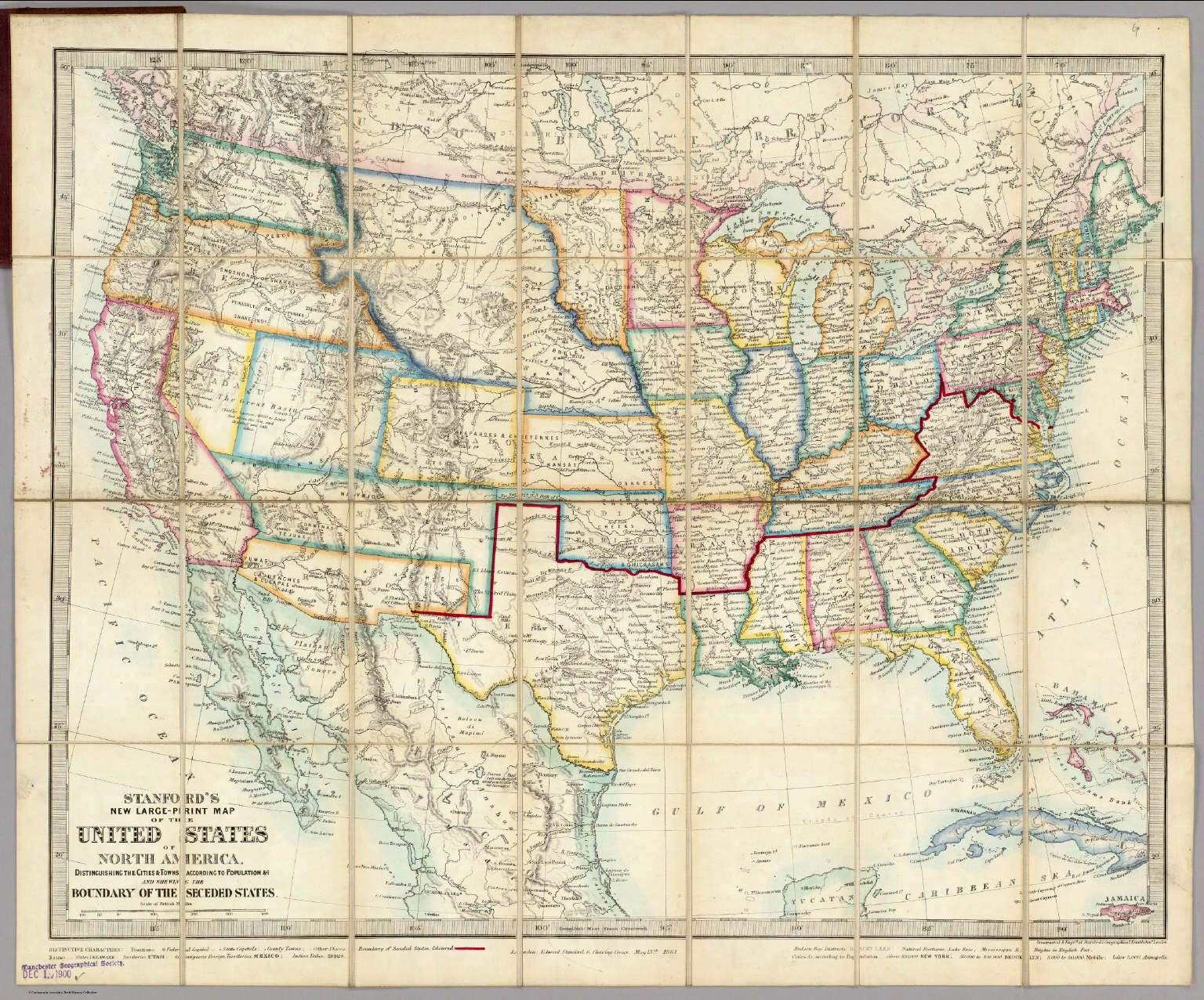 Map Of United States With Cities And Towns United States Of North America.   David Rumsey Historical Map 