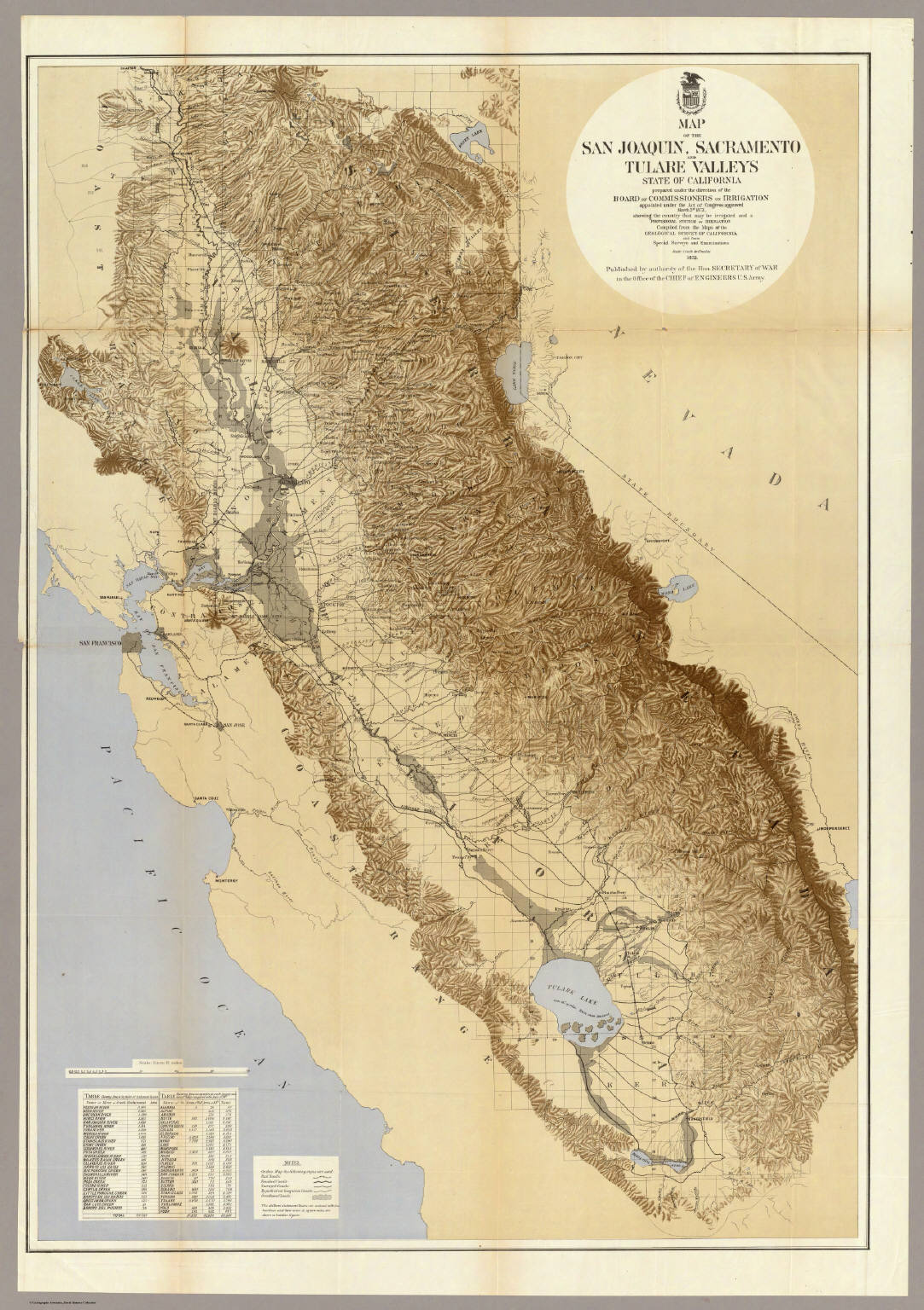 Map Of The San Joaquin, Sacramento And Tulare Valleys. David Rumsey