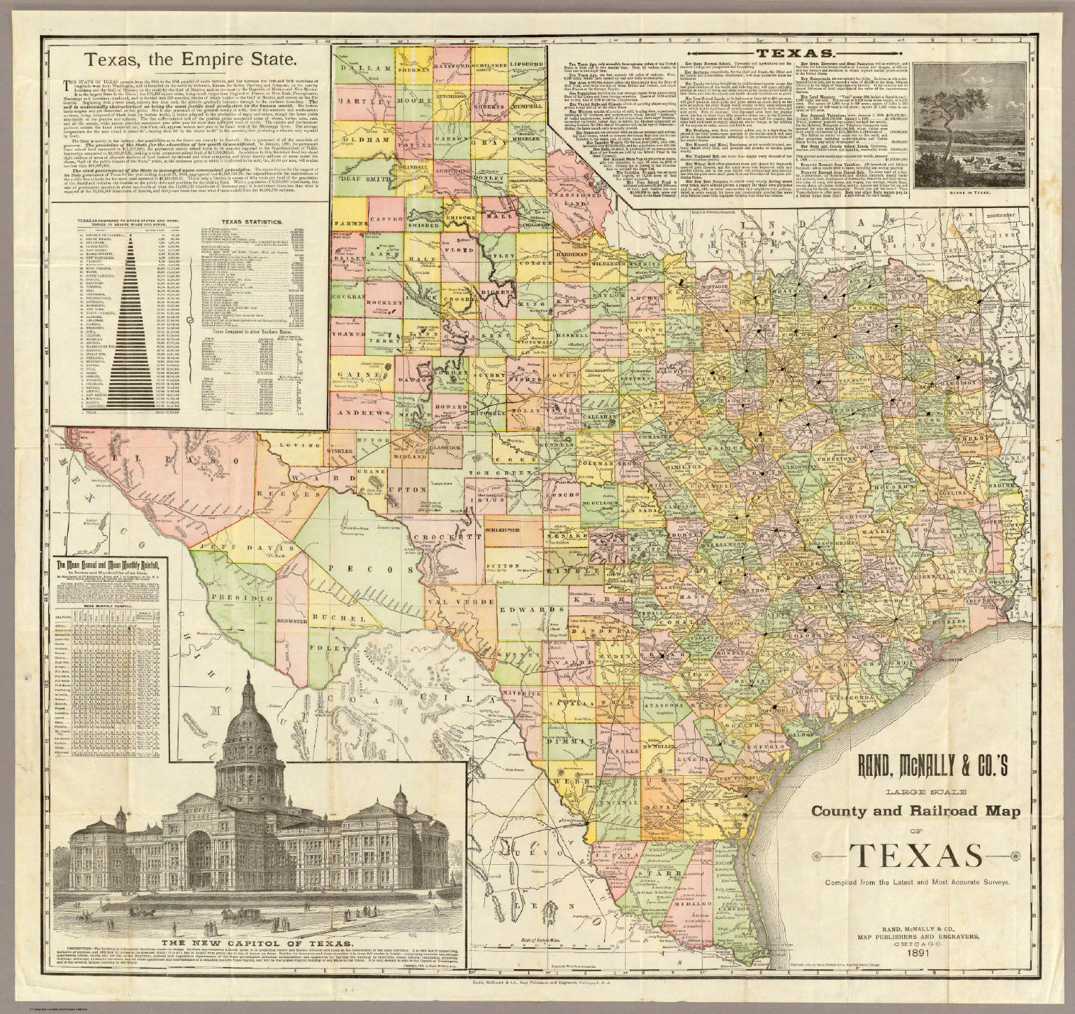 Large Scale County and Railroad Map Of Texas. - David Rumsey Historical ...