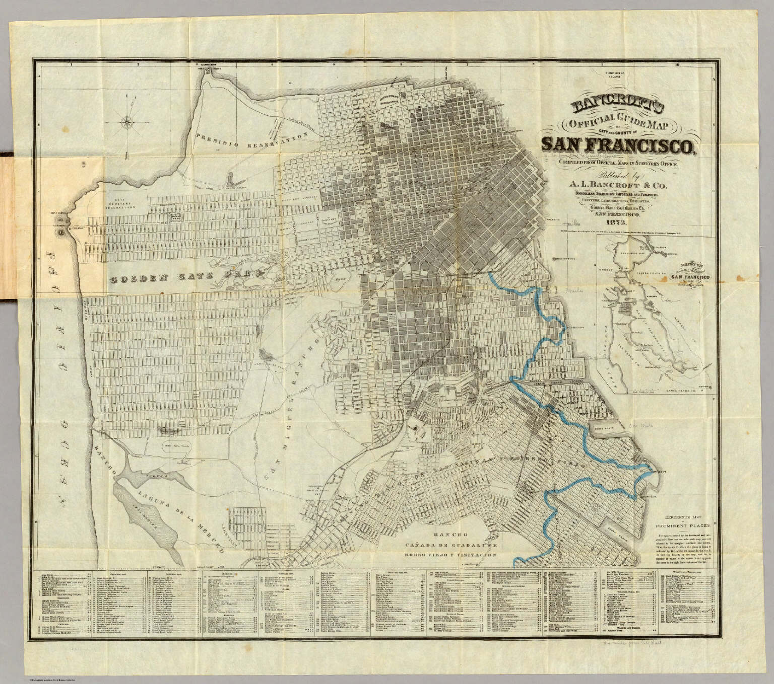 Bancroft's Official Guide Map Of City And County Of San Francisco ...