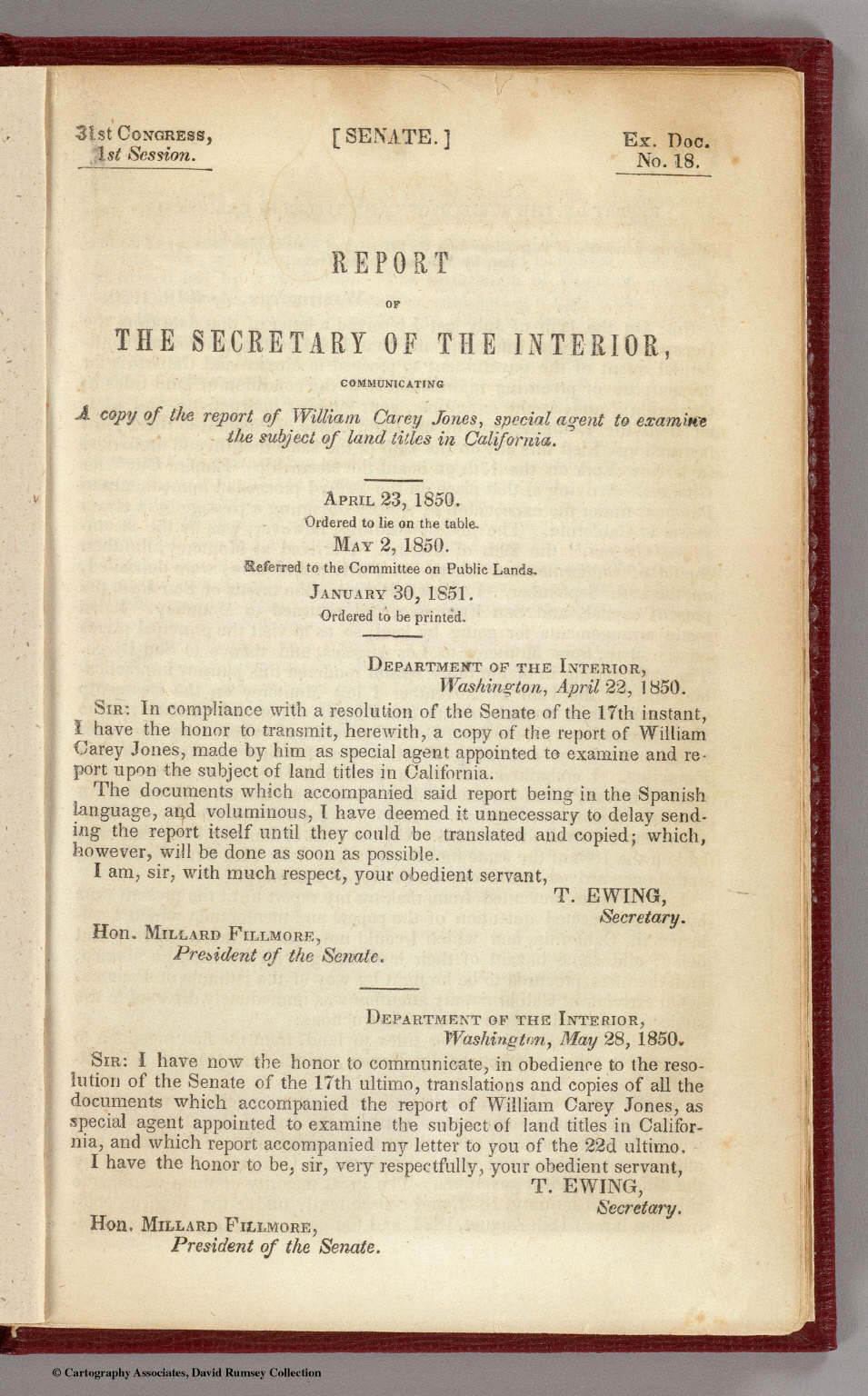 Title Page Subject of land titles in California. David Rumsey