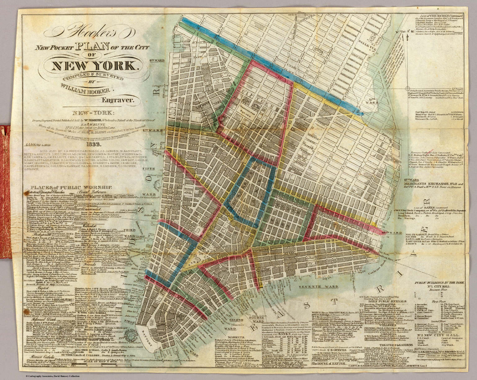 Hooker's New Pocket Plan Of The City Of New York. - David Rumsey ...