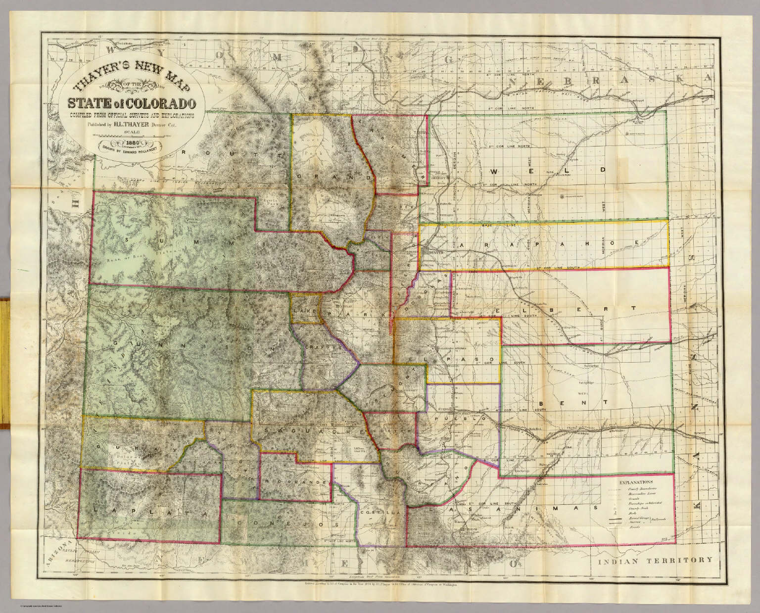 Thayer's New Map Of The State of Colorado. - David Rumsey Historical ...