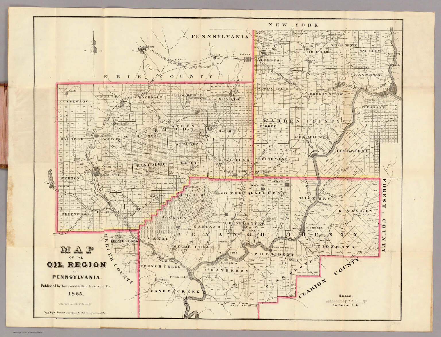 Map Of The Oil Region Of Pennsylvania David Rumsey Historical Map Collection 6779