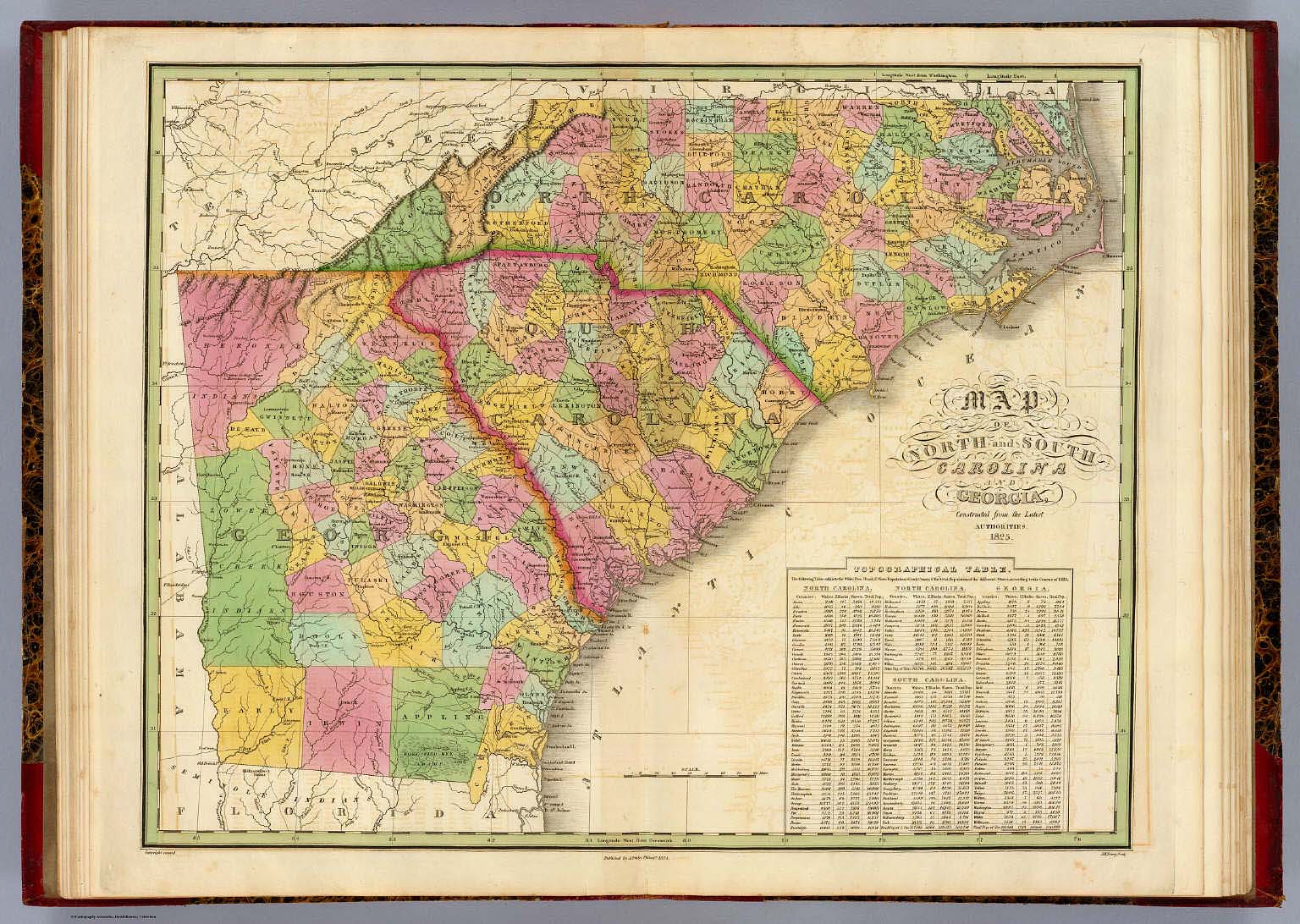 Map Of North And South Carolina And Georgia David Rumsey Historical
