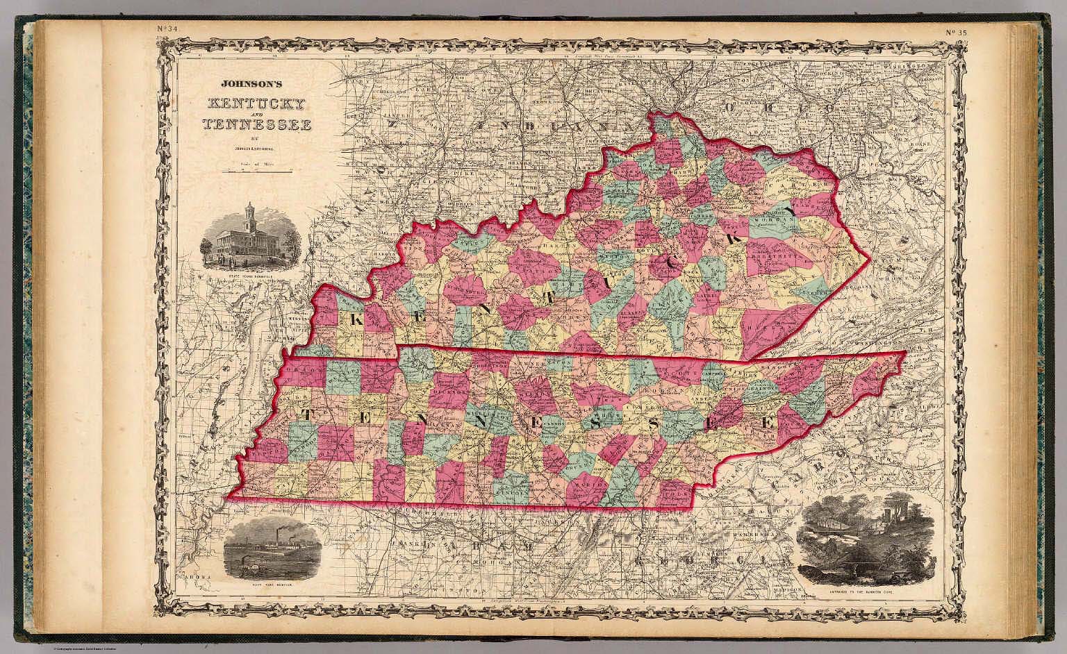 Kentucky And Tennessee David Rumsey Historical Map Collection 9764