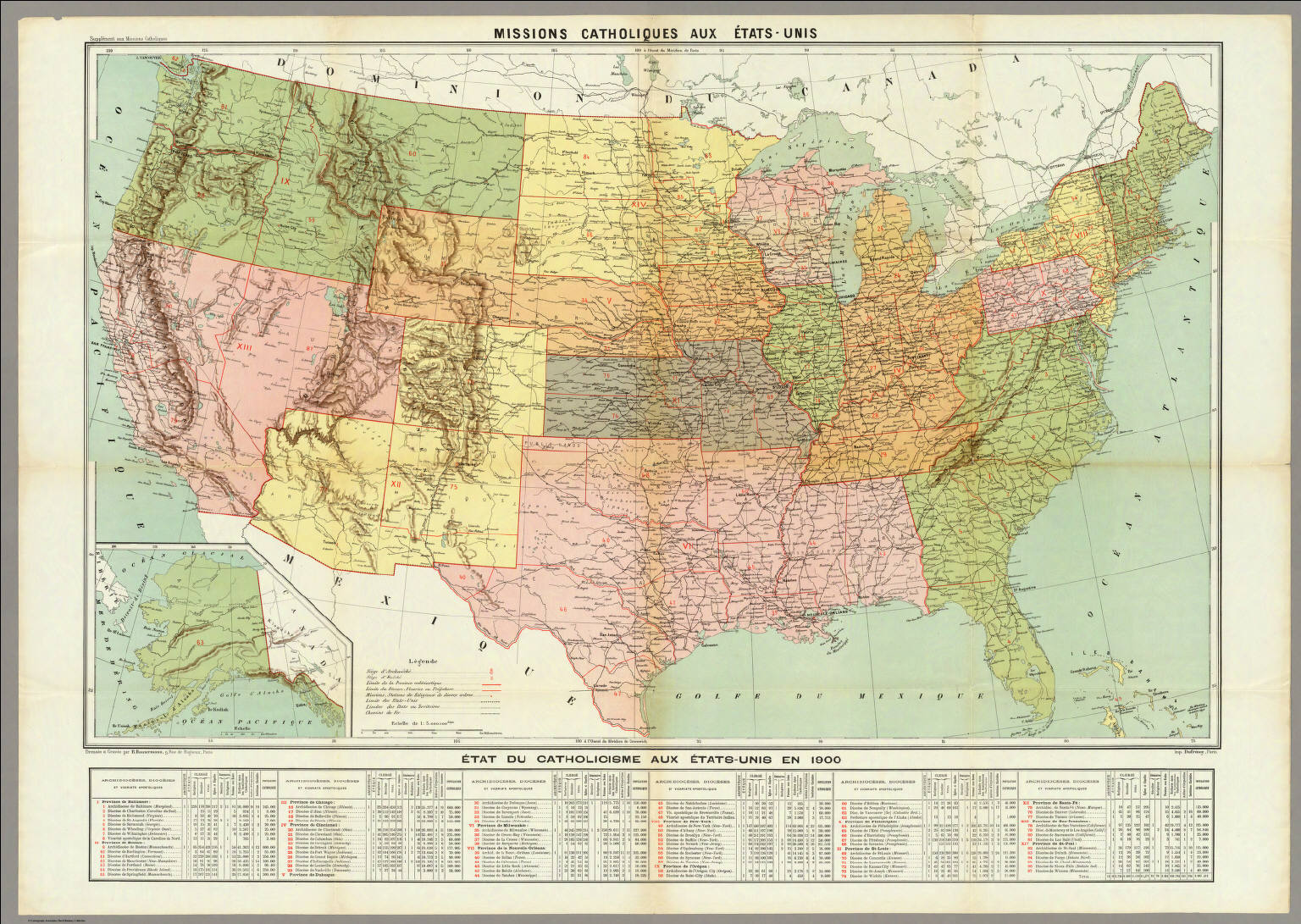 Missions Catholiques aux Etats-Unis. - David Rumsey Historical Map ...