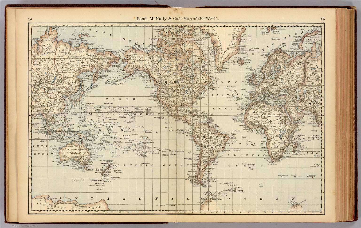 Map Of The World Rand Mcnally And Company 1879