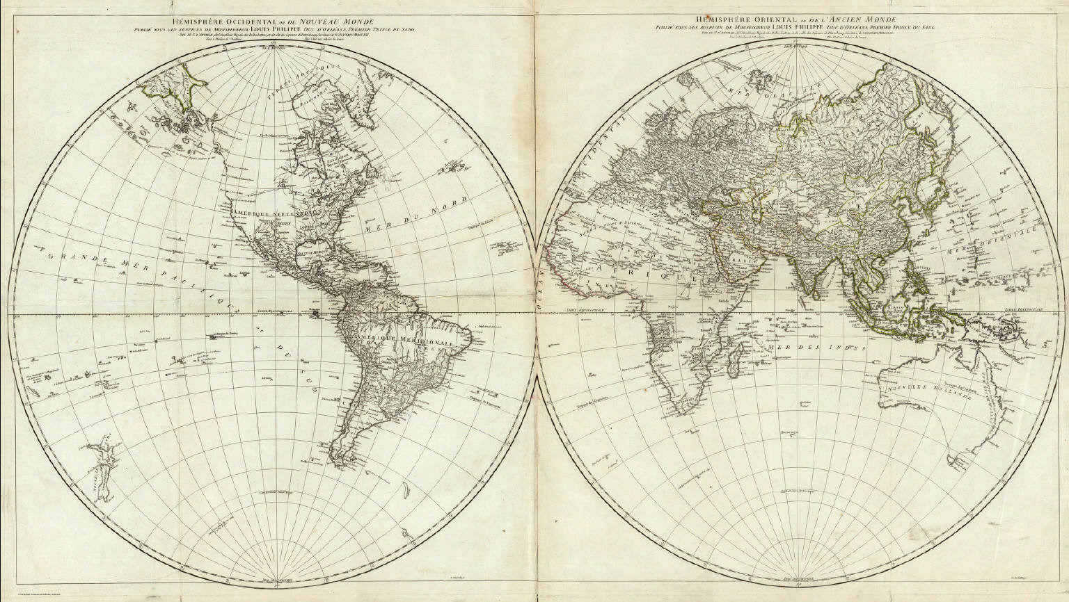 Hemisphere Occidental Ou Du Nouveau Monde Hemisphere Oriental Ou De L Ancien Monde David Rumsey Historical Map Collection