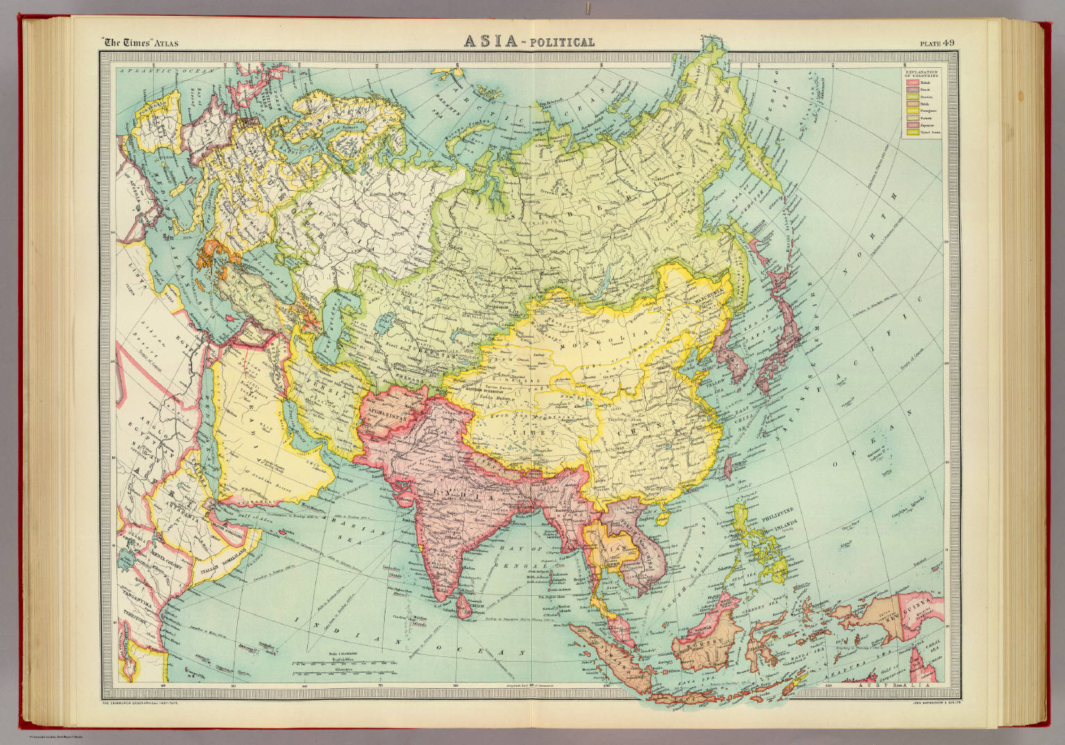 Карта азии в 1900 году