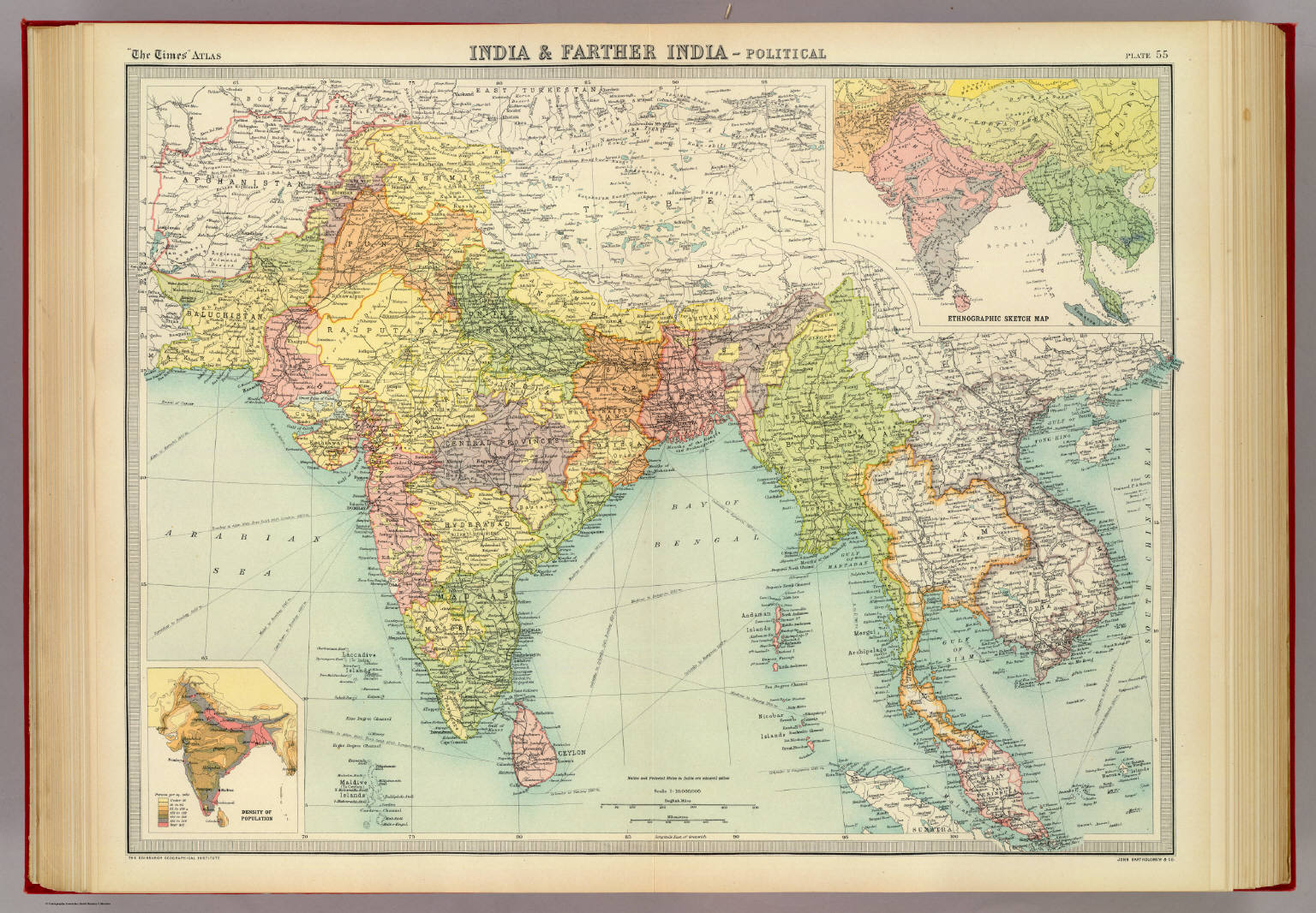 Ethnographic Map Of India India & Farther India   political.   David Rumsey Historical Map 