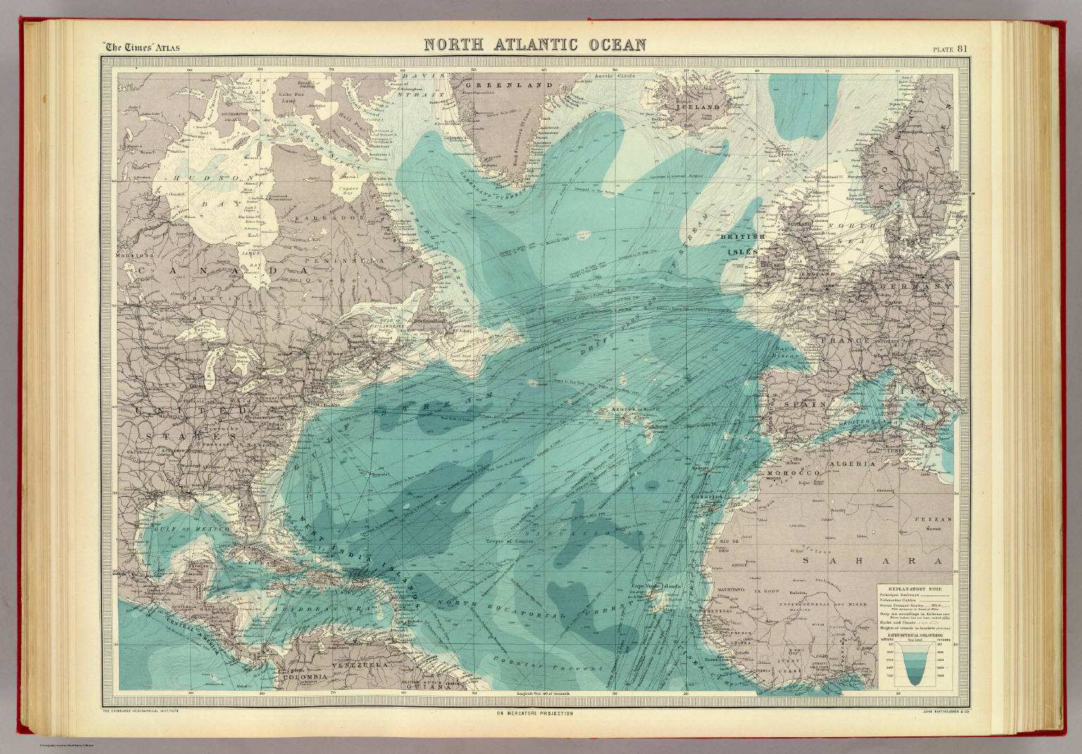 North Atlantic Ocean On A Map 