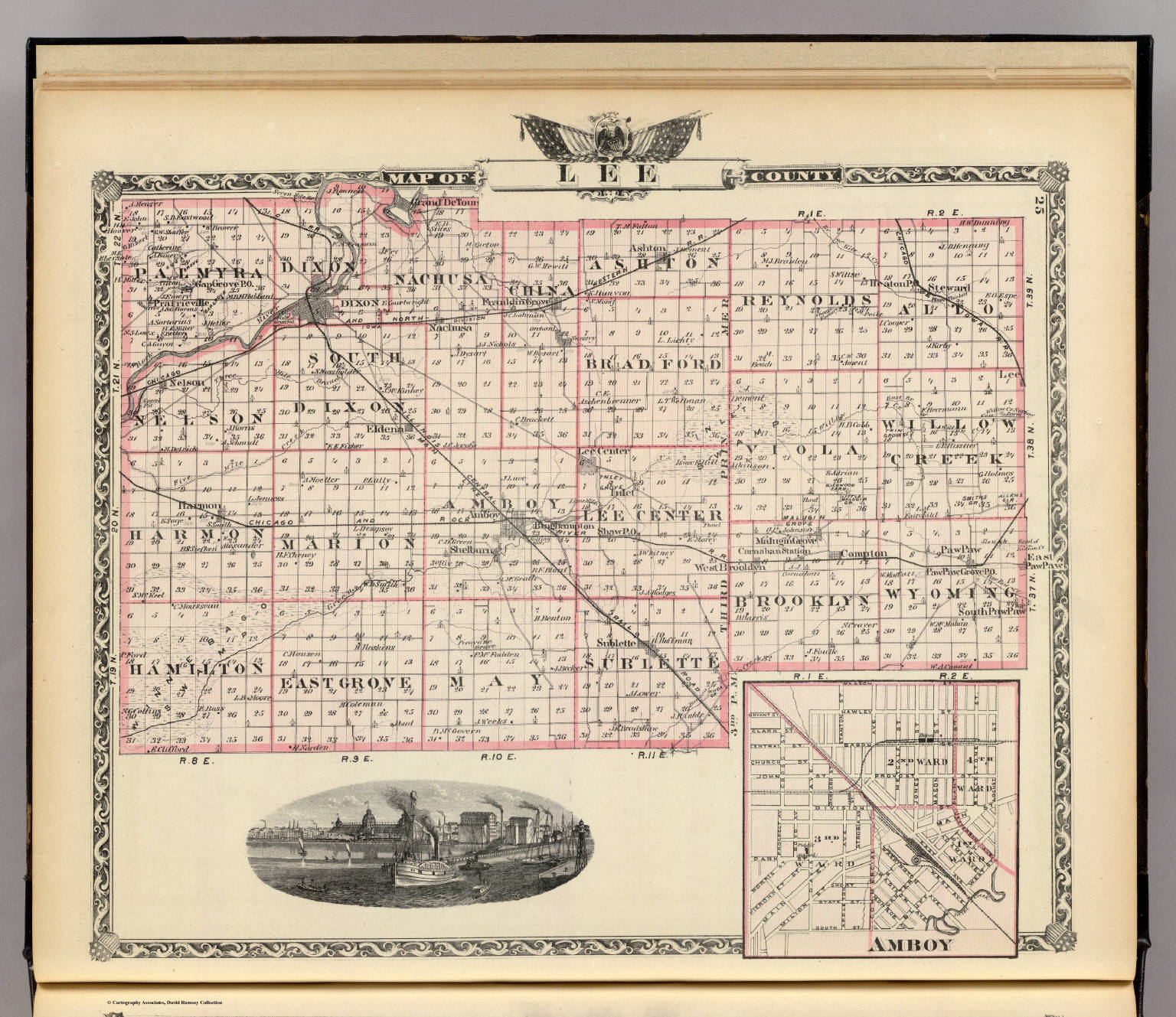 Map of Lee County and Amboy. - David Rumsey Historical Map Collection