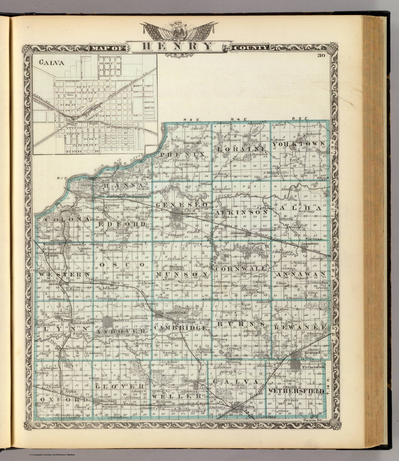 Map of Henry County and Galva. David Rumsey Historical Map Collection