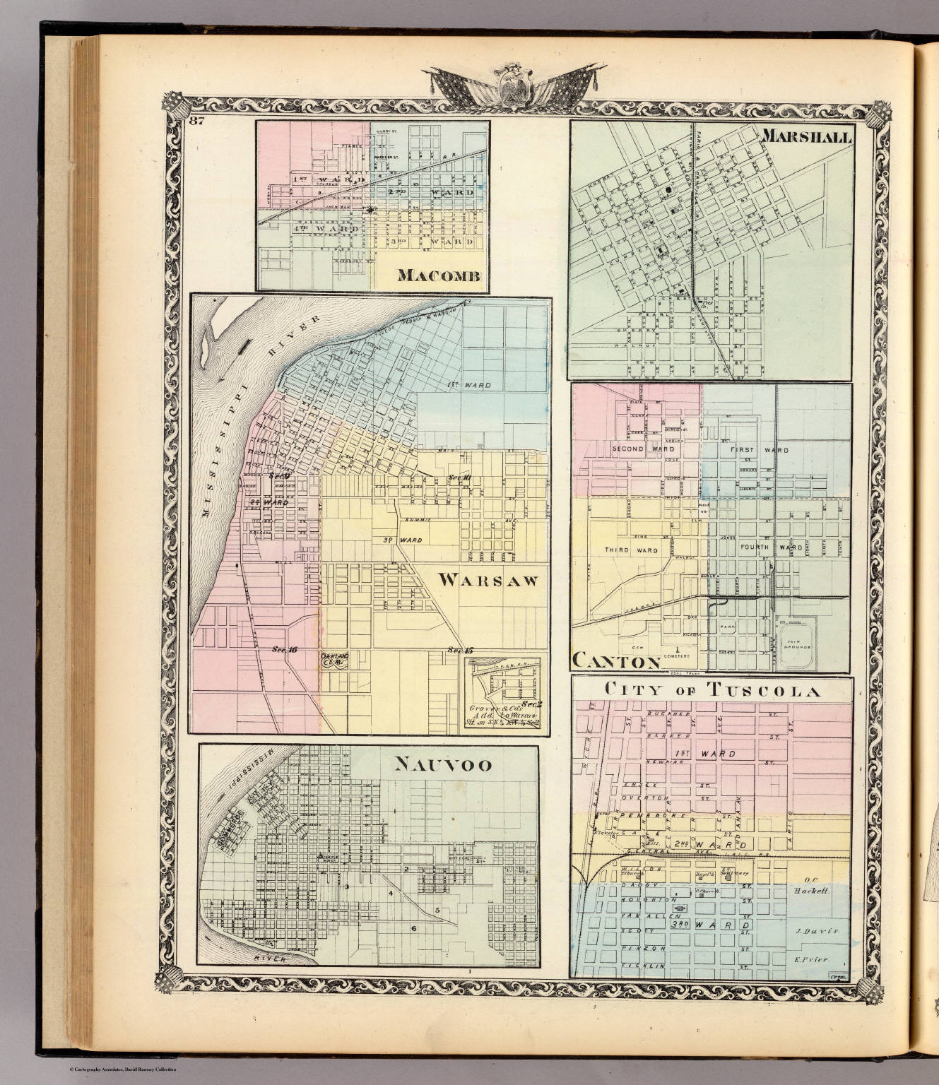 Warsaw, Marshall, Canton, Nauvoo and City of Tuscola. David
