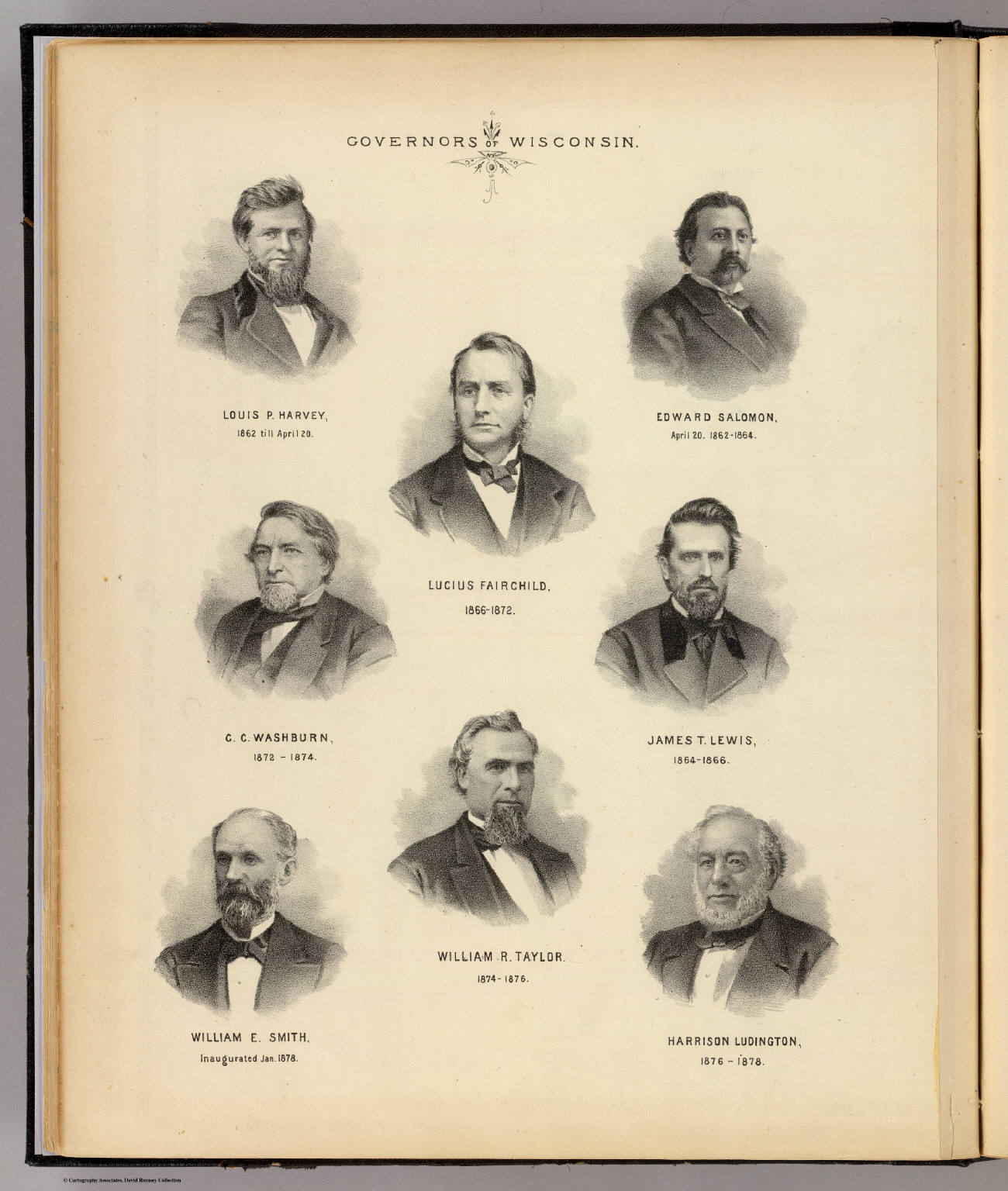 (Portraits) Governors of Wisconsin: Louis P. Harvey, Edward Salomon, et ...